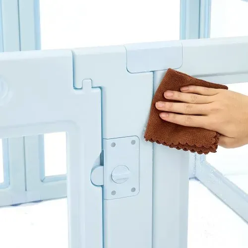 VEVOR Wurfkiste für Welpen, 1930 x 1245 x 765 mm, Welpenlaufstall mit transparenten Fenstern und Schloss, blauer PE-Rahmen, Hundelaufstall, Hunde Wurfbox, Tierlaufstall für große Hunde – Bild 8
