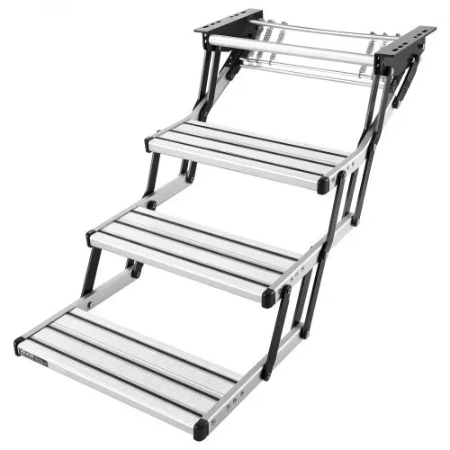 VEVOR Einziehbare Wohnmobiltreppe (3 Stufen), Wohnmobiltrittstufen mit 199,58 kg Tragkraft, Teleskopisch Klappbare Einstiegstreppe aus Aluminiumlegierung, Rutschfester Stahlrahmen für Wohnwagen – Bild 8