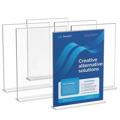 VEVOR Schilderhalter Tischaufsteller, 6 Stk. 223,52 x 279,4 mm Prospekthalter, T-förmiger doppelseitiger Display-Schilderständer durchsichtiger Menühalter aus Acryl für Restaurant Büro Hochzeit Bar VEVOR Schilderhalter Tischaufsteller, 6 Stk. 223,52 x 279,4 mm Prospekthalter, T-förmiger doppelseitiger Display-Schilderständer durchsichtiger Menühalter aus Acryl für Restaurant Büro Hochzeit Bar