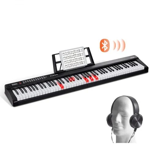 VEVOR Digitales Klavier mit 88 Tasten, halbgewichtete Tasten, tragbares elektrisches Keyboard-Piano-Set in voller Größe mit 1000 Tönen, integrierten Lautsprechern, Sustain-Pedal, Kopfhörern, Bluetooth, MIDI, USB für Anfänger VEVOR Digitales Klavier mit 88 Tasten, halbgewichtete Tasten, tragbares elektrisches Keyboard-Piano-Set in voller Größe mit 1000 Tönen, integrierten Lautsprechern, Sustain-Pedal, Kopfhörern, Bluetooth, MIDI, USB für Anfänger