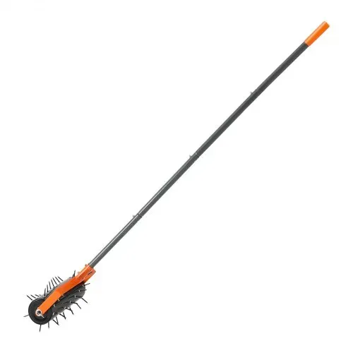 VEVOR Rasenlüfter Walze Manuell, Aerifizierer für Rasen mit 42 Eisen Spikes 410 mm Breit Platte Langem Griff, Bodenbelüften Werkzeug Rasenrolle für Verdichtete Böden Rasenpflege Hof Garten, Schwarz – Bild 8