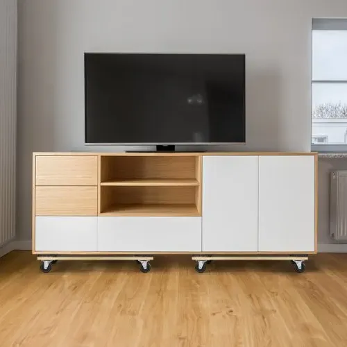 VEVOR Möbelwagen, Möbelwagen, 4 Räder, tragbare bewegliche Rollen, robust, ineinandergreifend, klein, flach, für schwere Möbel, 2 Stück, 40,6 x 27,9 cm, 227,8 kg Kapazität, schwarz – Bild 7