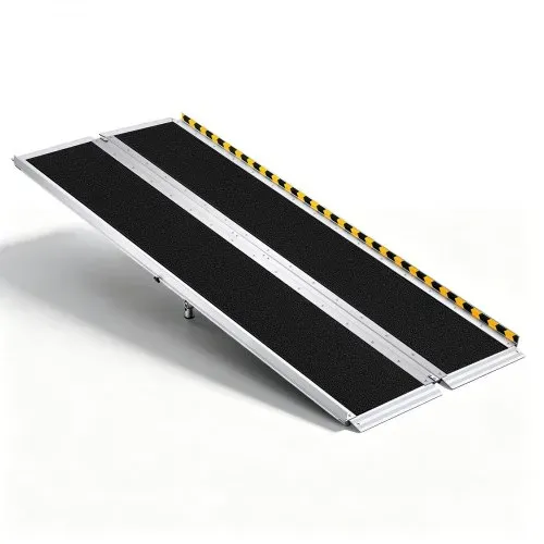VEVOR Rollstuhlrampe Faltbar 1830x745mm, 362,9kg Belastbare Schwellenrampe mit Rutschfester Oberfläche & 110-210mm Verstellbaren Stützfüßen, Tragbare Auffahrrampe für Rollstuhl Türschwelle Bordsteine – Bild 8