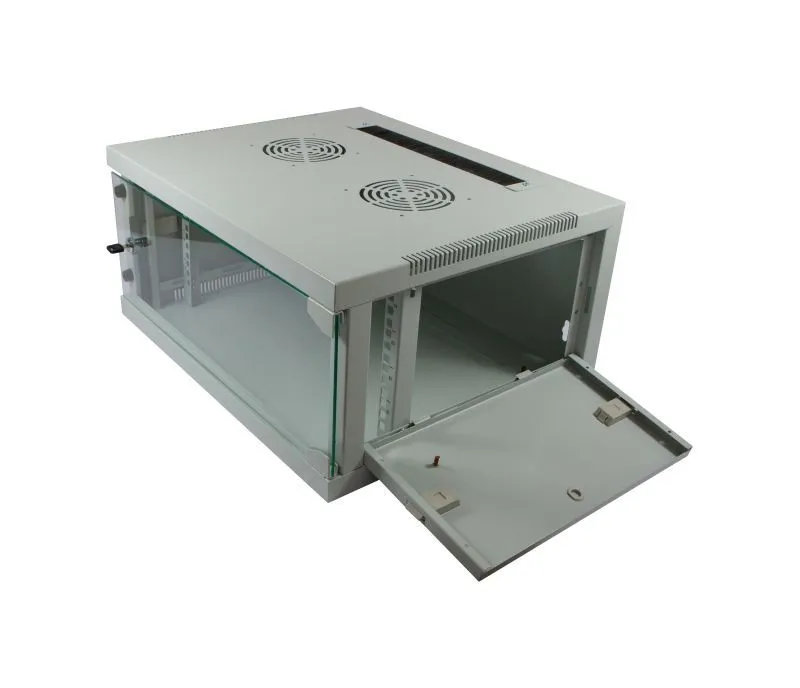 ALLNET 19"Wandgehäuse, 12HE, 1-teilig, T444/B541mm, Lichtgrau, SMQ-Serie, – Bild 4