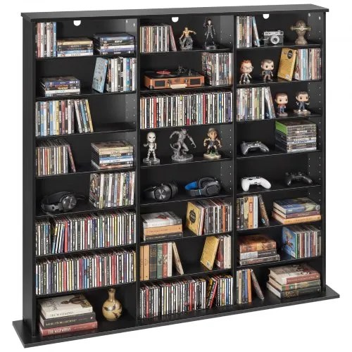 VEVOR DVD-Regal mit 24 Fächern (8 Ebenen), Medienregal Standregal 142 x 22 x 130 cm, Platzsparendes Aufbewahrungsregal für CDs DVDs Bücher Spiele-Discs, Bücherregal für Wohnzimmer/Homeoffice, Schwarz VEVOR DVD-Regal mit 24 Fächern (8 Ebenen), Medienregal Standregal 142 x 22 x 130 cm, Platzsparendes Aufbewahrungsregal für CDs DVDs Bücher Spiele-Discs, Bücherregal für Wohnzimmer/Homeoffice, Schwarz