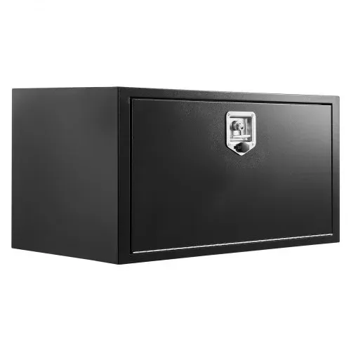 VEVOR Lkw Unterbaubox 914 x 457 x 457 mm Unterflur Staukasten Kaltgewalzter Stahl Wasserdichter Werkzeugkasten mit T-Griff Schloss für Lkw Anhänger Transporter Werkzeugkiste Unterflurkasten Schwarz – Bild 9