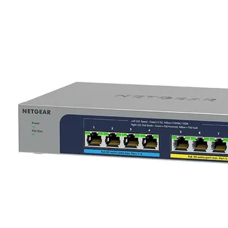NETGEAR MS108UP Unmanaged 2.5G Ethernet (100/1000/2500) Power over Ethernet (PoE) NETGEAR MS108UP Unmanaged 2.5G Ethernet (100/1000/2500) Power over Ethernet (PoE)