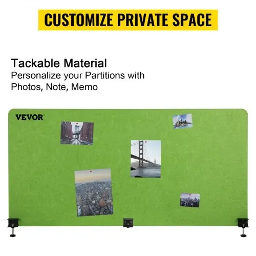 VEVOR Schreibtisch Sichtschutz Polyesterfaser Akustik Tischtrennwand 20mm dick Schreibtisch Trennwand Grün Tischtrennwand Ein 152x61cm + Zwei 61x61cm Paneele Ideal für Büro Bibliothek Klassenzimmer – Bild 3