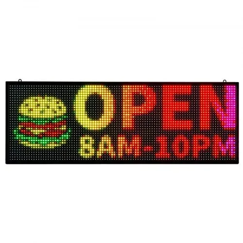 VEVOR programmierbare LED Zeichen P10 Vollfarbe flexibles digitales Scrolling Panel, DIY Anzeigetafel mit benutzerdefiniertem Textmuster und GIF & Bluetooth App Steuerung LED Laufschrift (99 x 35 cm) – Bild 9