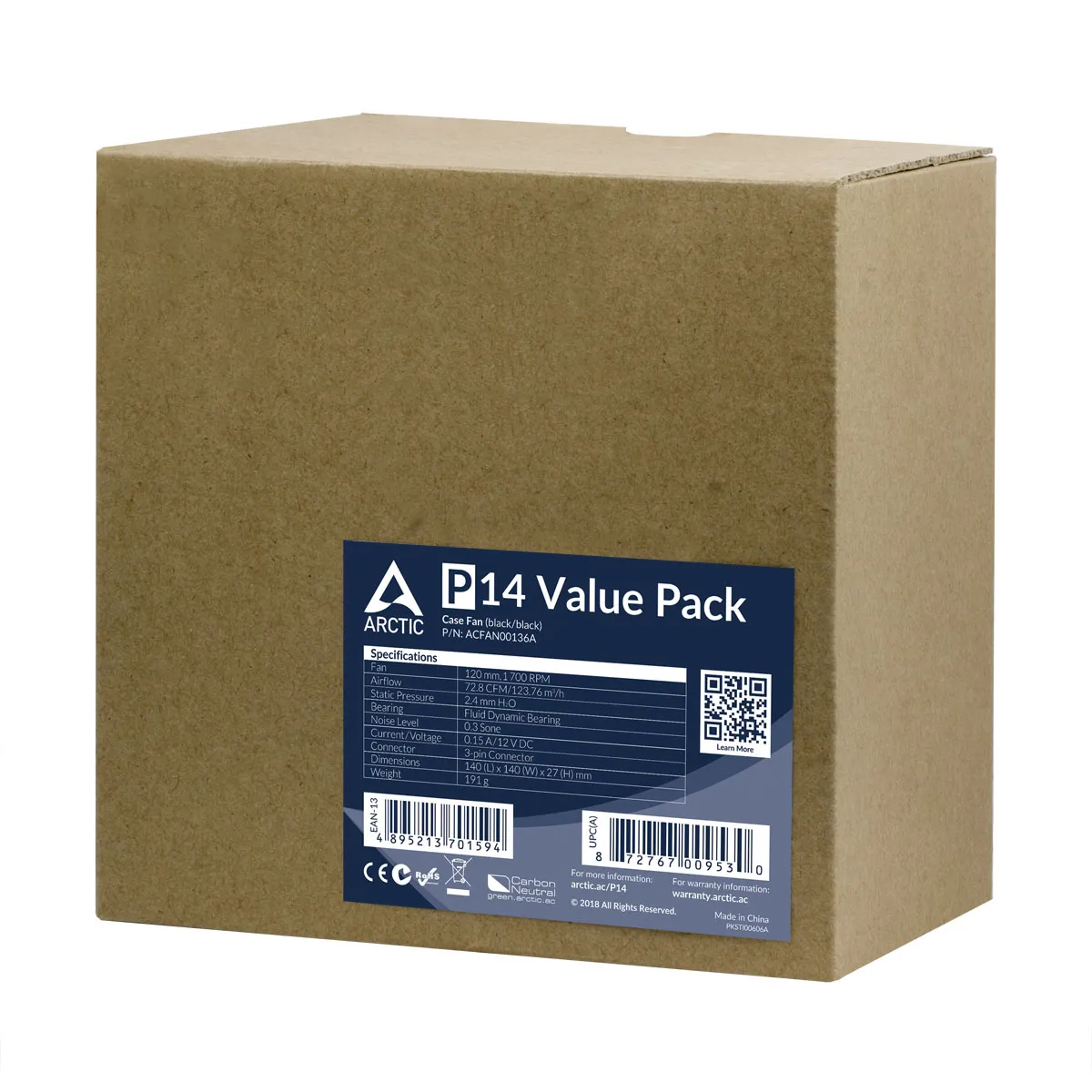 ARCTIC P14 Value Pack Computergehäuse Ventilator 14 cm Schwarz – Bild 6