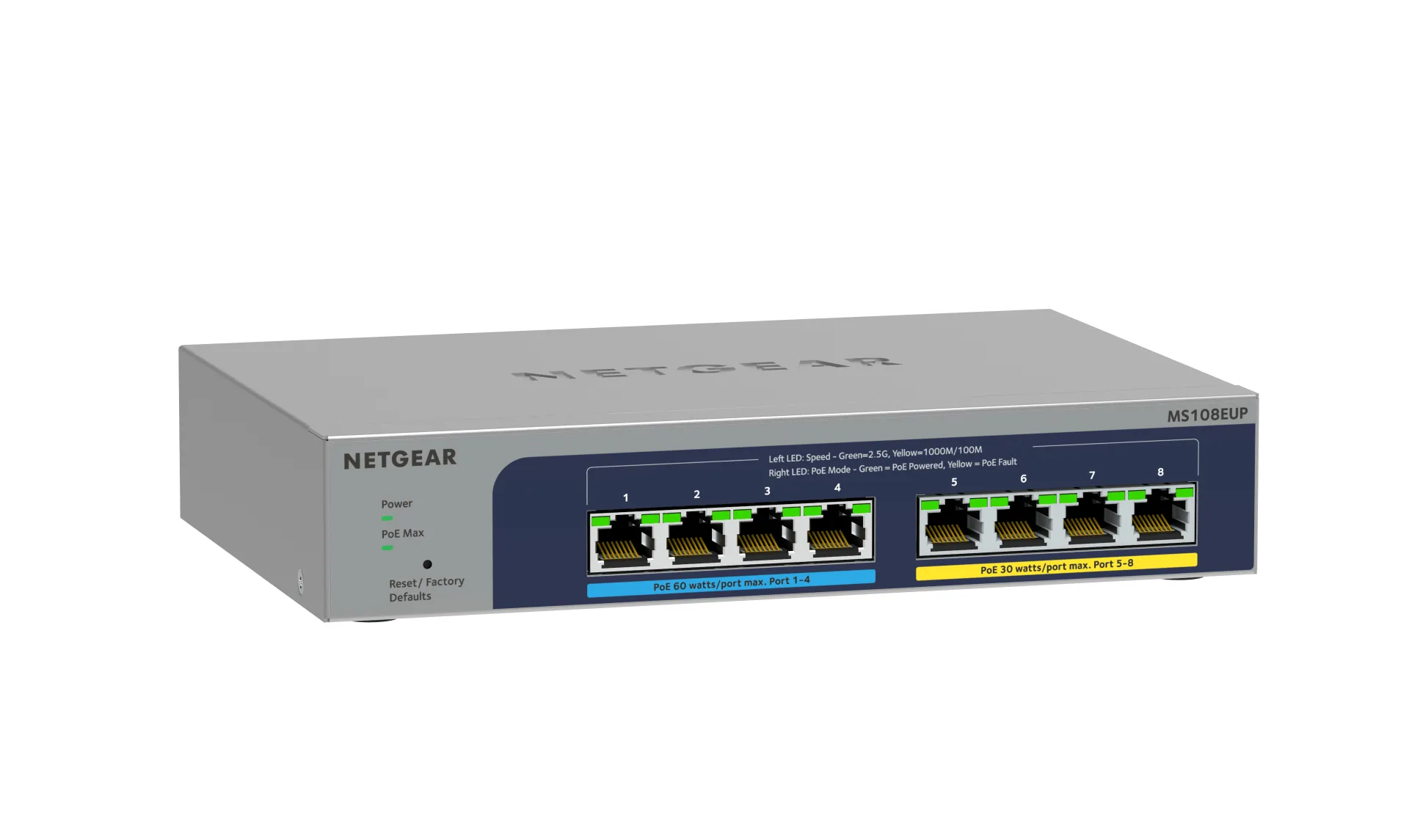 NETGEAR 8-port Ultra60 PoE++ Multi-Gigabit (2.5G) Ethernet Plus Switch Managed L2/L3 2.5G Ethernet (100/1000/2500) Power over Ethernet (PoE) Grau – Bild 3