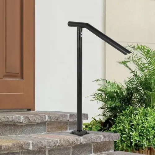 VEVOR Treppengeländer Stahl 102x71,3 cm Handlauf für 1 bis 3 Stufen Treppen Geländer 150 kg Traglast Eingangsgeländer formschön Handlauf Außen Rohrdicke 2 mm Schwarz Ideal für Outdoor-Garten Hinterhof – Bild 7
