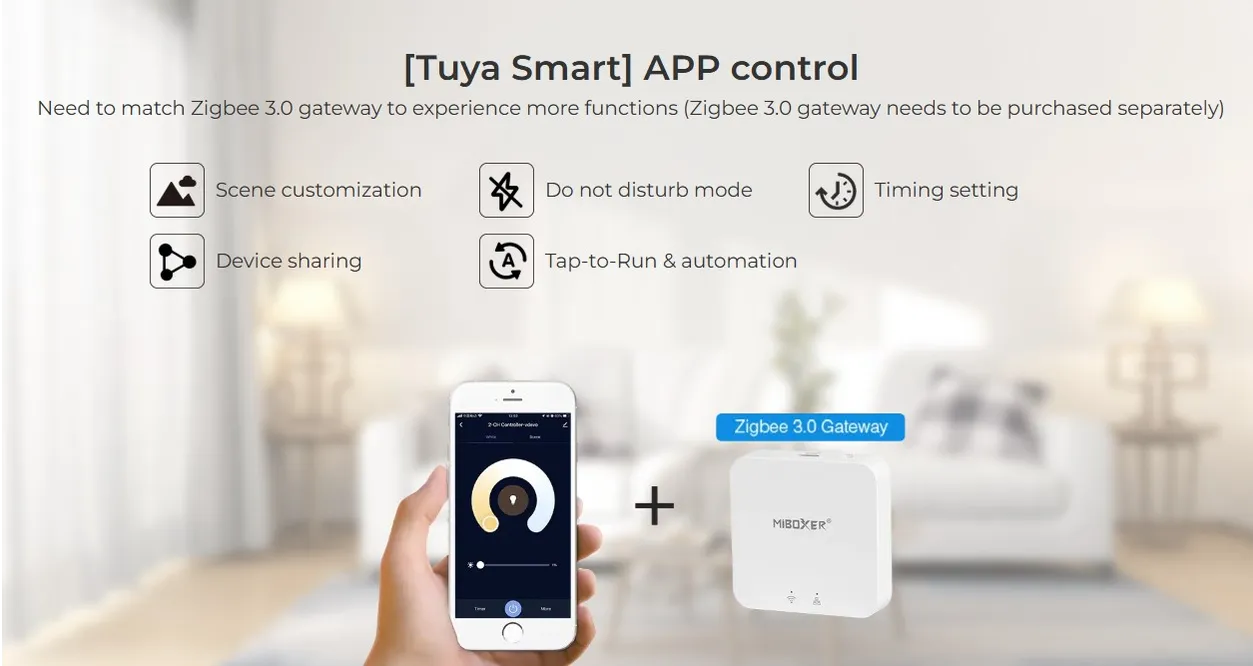 MiBoxer MF2-24A-ZL V2 LED 48V Track Floodlight 24W CCT Zigbee 3.0 + 2,4G – Bild 6