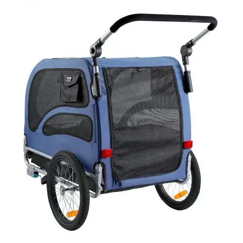 VEVOR Hundeanhänger 45 kg 2in1 Fahrradanhänger Kohlenstoffstahl + 600D Oxford-Gewebe + PP faltbar 1440 x 725 x 845 mm als Anhänger 1320 x 725 x 920 mm als Kinderwagen Hundebuggy Jogger Anhänger Blau – Bild 8