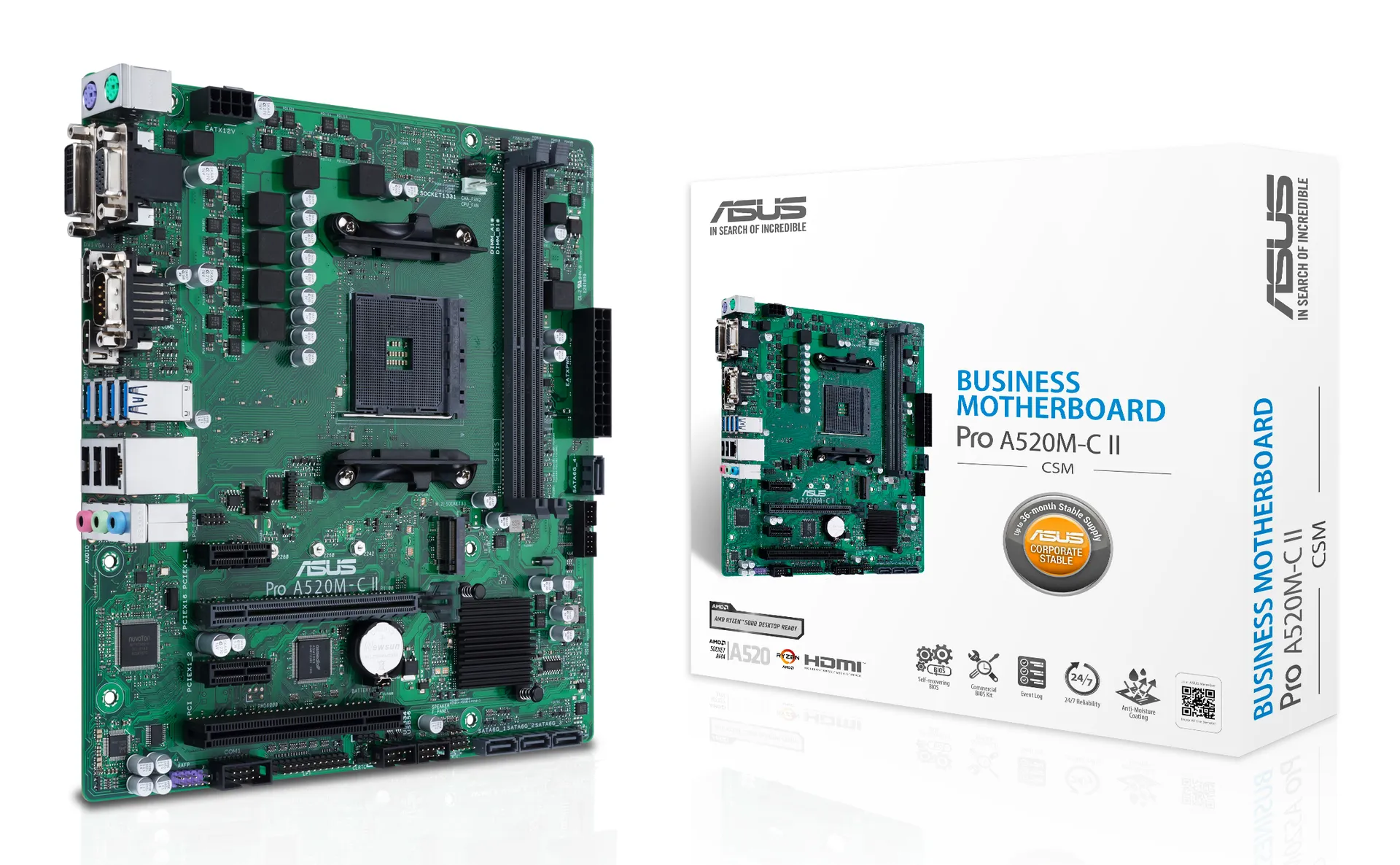 ASUS PRO A520M-C II/CSM AMD A520 Sockel AM4 micro ATX ASUS PRO A520M-C II/CSM AMD A520 Sockel AM4 micro ATX