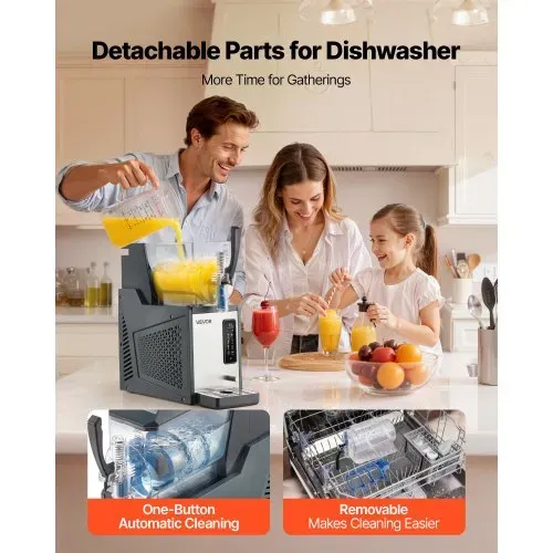 VEVOR Slush Maschine 4 L, Slusheis Eisbereiter 350 W (kein Eis nötig), Elektrische Margarita-Maschine mit Selbstreinigungsfunktion, Geeignet für Frozen Margaritas Frappés Milchshakes Shakes – Bild 4