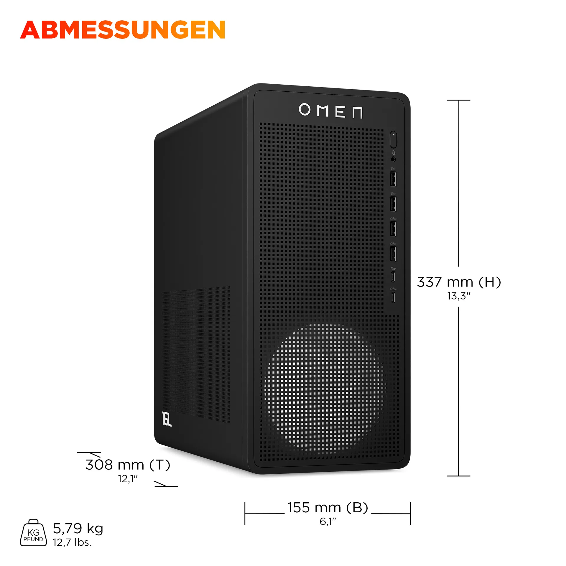HP OMEN 16L TG03-0186ng AMD Ryzen™ 7 8700F 32 GB DDR5-SDRAM 1 TB SSD NVIDIA GeForce RTX 5060 Ti FreeDOS Tower PC AI PC Schwarz – Bild 4