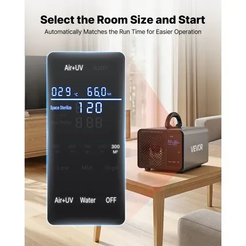 VEVOR Ozongenerator 36000mg/h, Industrielles Ozongerät mit 15s Startverzögerung Wasser-Ozonisierung & Fernbedienung, Ozonisator für Max. 300㎡, Ozon-Luftreiniger gegen Gerüche für Auto Hotel Wohnung – Bild 3