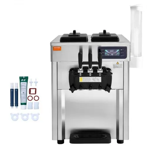 VEVOR Kommerzielle Eismaschine 18–28 L/h, 3 Geschmacksrichtungen, Italienische Eismaschine, 2 x 5,5 L Trichter, LCD-Panel, Automatische Vorkühlung, Reinigung, für Joghurt, Kaffee, Snackbar, Restaurant – Bild 8