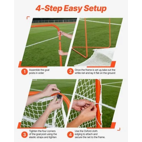 VEVOR Lacrosse-Tor, 6' x 6' Lacrosse-Netz, Stahlrahmen-Lacrosse-Trainingsausrüstung für den Hinterhof, tragbares Lacrosse-Tor mit Tragetasche, schneller und einfacher Aufbau, perfekt für das Training – Bild 5