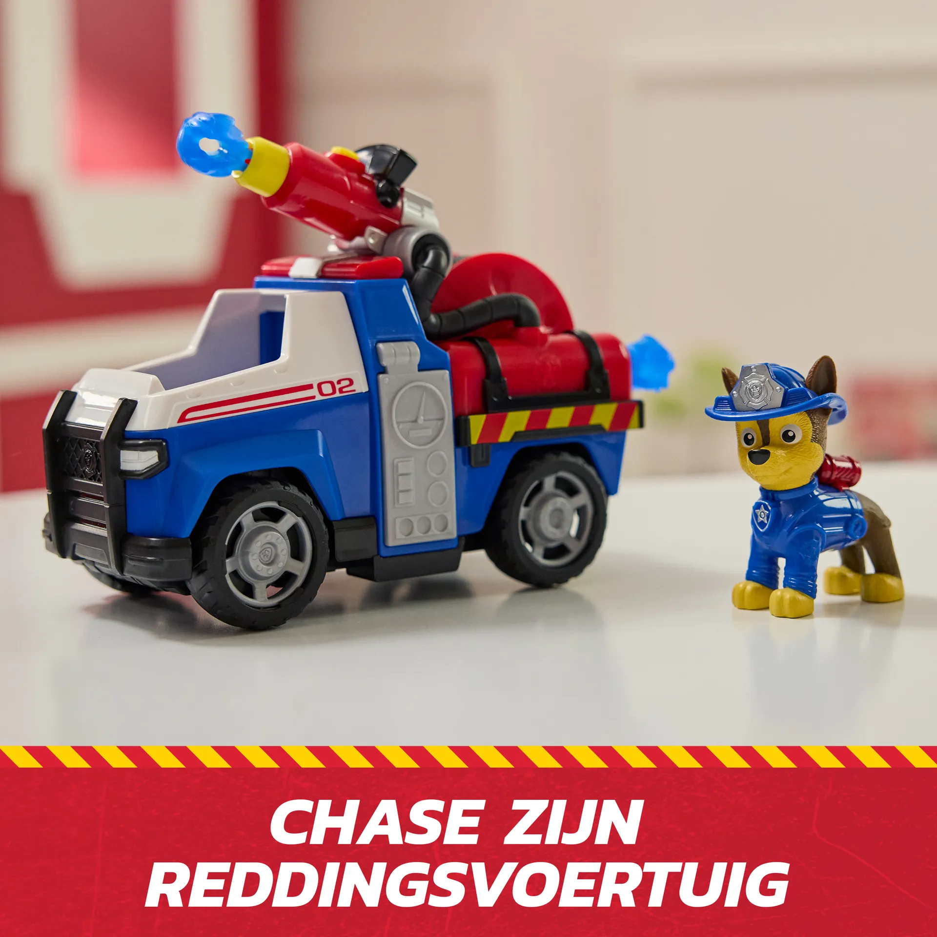 PAW Patrol Fire Rescue - Chases Rettungsfahrzeug mit Geschoss-Abwurf und Chase Hundefigur – Bild 5