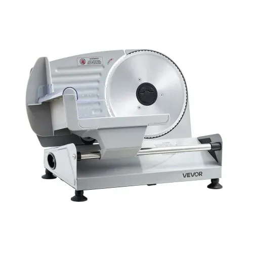 VEVOR Fleischschneidemaschine 200 W, Elektrische Aufschnittmaschine mit 190-mm-SUS420-Klinge, 0–1 mm Schnittdicke, Allesschneider für Gefrorenes Fleisch, Schinken, Baguette und Steak – Bild 9