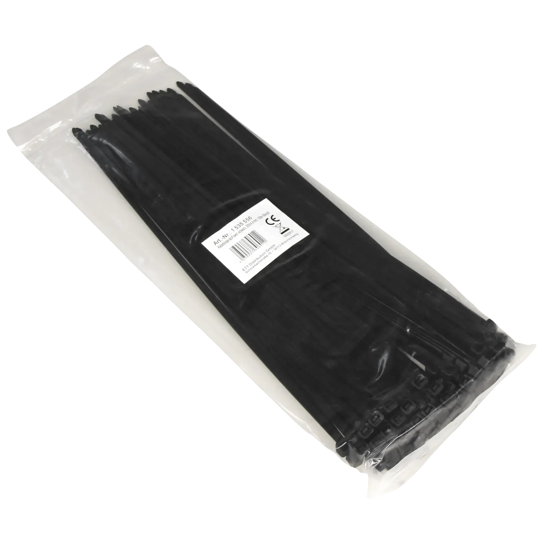 Kabelbinder McPower, schwarz, 300x4,8mm, 100er-Pack, UV beständig – Bild 2