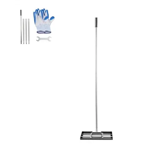 VEVOR Rasenrakel, Levelingrake mit 198 cm Griff, 431x254 mm Bodenplatte, rostbeständiger Nivellierrechen aus Karbonstahl, 5 Höhen einstellbar, Rasennivellierungswerkzeug für Hof und Golfplatz – Bild 8