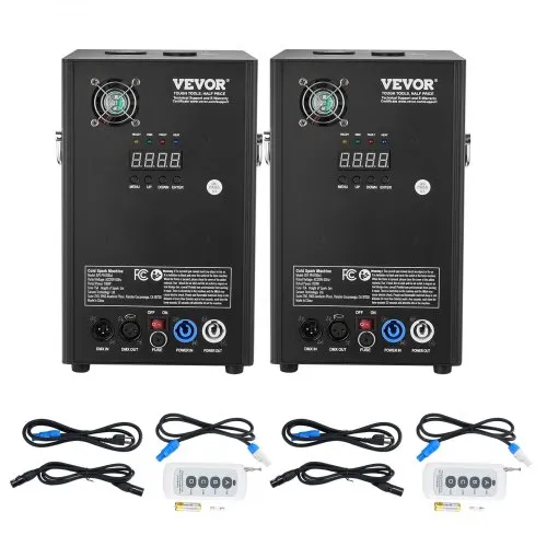 VEVOR 2x Funkenmaschine 700 W Pyrotechnikmaschine Aluminiumlegierung Feuerwerksmaschine DMX Controller Einstellbar 2–5m Cold Spark Machine 7 min pro Nachladen Ideal für Hochzeit, DJ Show, Partys VEVOR 2x Funkenmaschine 700 W Pyrotechnikmaschine Aluminiumlegierung Feuerwerksmaschine DMX Controller Einstellbar 2–5m Cold Spark Machine 7 min pro Nachladen Ideal für Hochzeit, DJ Show, Partys