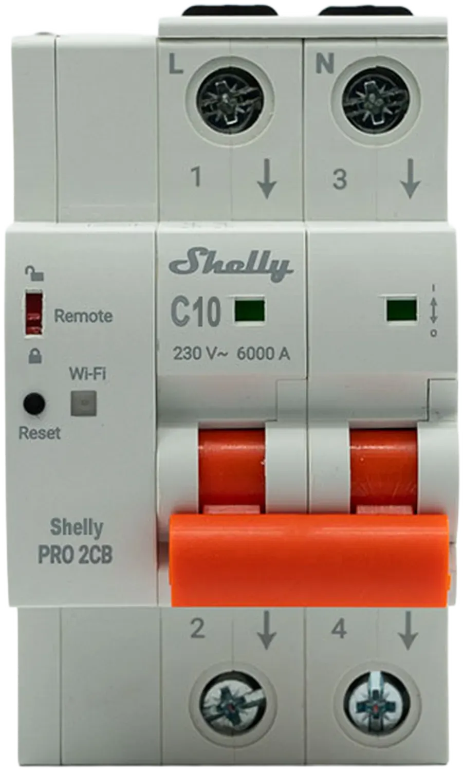 Shelly · Smarter Leitungsschutzschalter · „Pro 2CB C32“ · 2-polig · 32A · Fernsteuerung · LAN · WLAN · Bluetooth Shelly · Smarter Leitungsschutzschalter · „Pro 2CB C32“ · 2-polig · 32A · Fernsteuerung · LAN · WLAN · Bluetooth