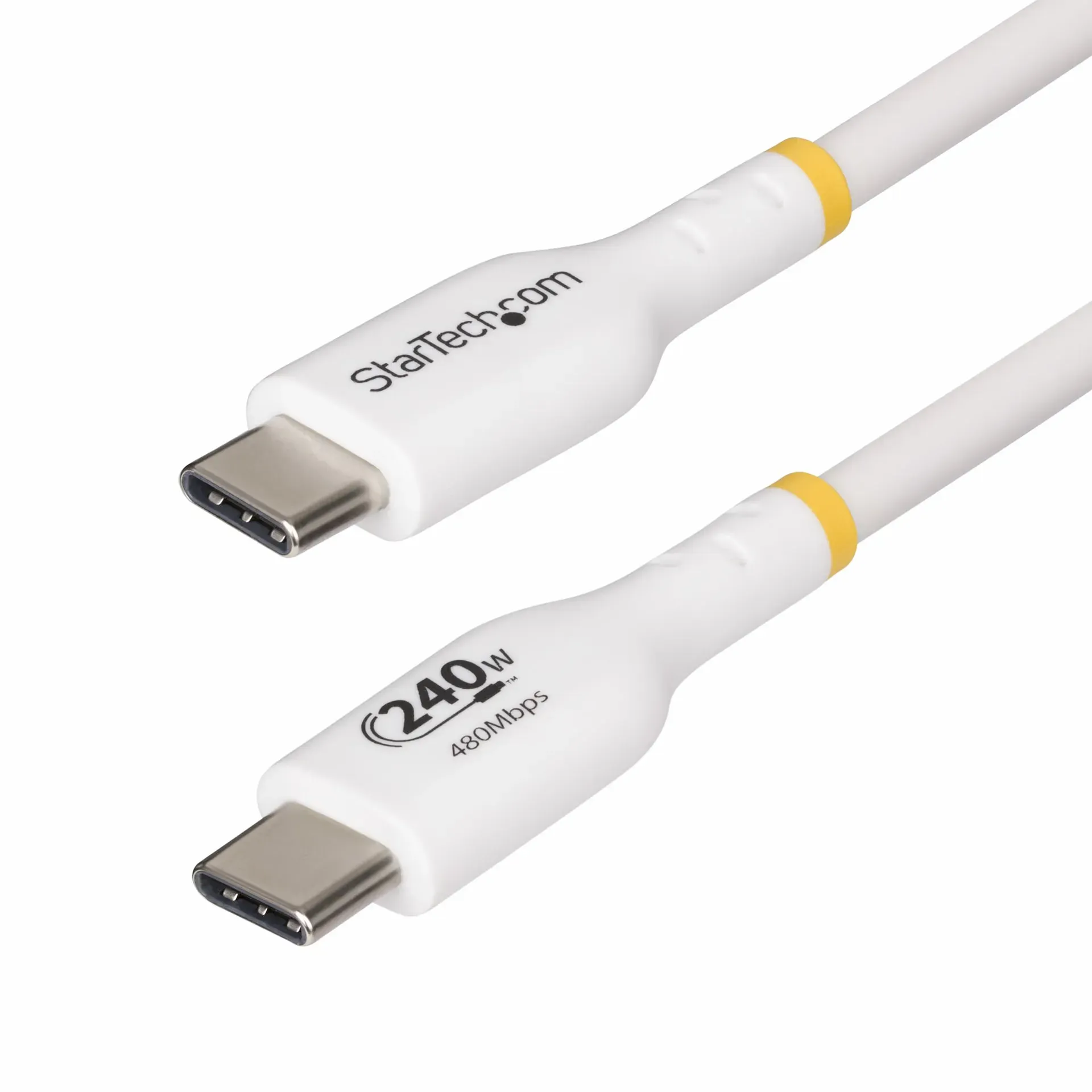 StarTech.com 1m USB-C-Ladekabel, Laden und Synchronisieren, 240W (5A) Power Delivery EPR, USB 2.0 Laptop-Ladekabel, USB-IF-zertifiziert, TPE-Mantel, Weiß – USB C Ladekabel StarTech.com 1m USB-C-Ladekabel, Laden und Synchronisieren, 240W (5A) Power Delivery EPR, USB 2.0 Laptop-Ladekabel, USB-IF-zertifiziert, TPE-Mantel, Weiß – USB C Ladekabel