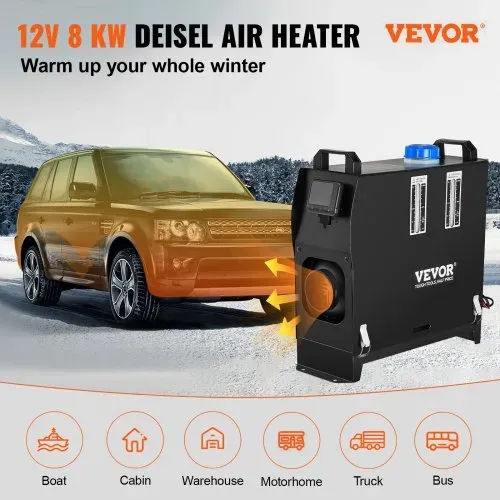 VEVOR 12V 5-8KW Standheizung Diesel Auto Kraftstoff, Diesel Standheizung Luftheizung Air Diesel, Luft Dieselheizung für Auto RV LKW Wohnmobil Bus mit Fernbedienung schwarz LCD schalter & 1 Luftauslass VEVOR 12V 5-8KW Standheizung Diesel Auto Kraftstoff, Diesel Standheizung Luftheizung Air Diesel, Luft Dieselheizung für Auto RV LKW Wohnmobil Bus mit Fernbedienung schwarz LCD schalter & 1 Luftauslass