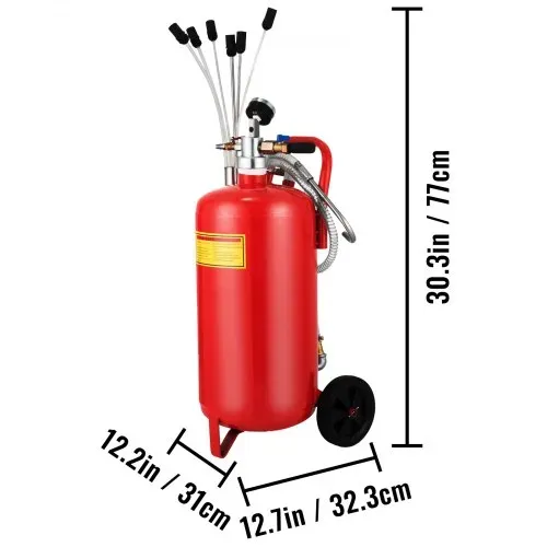 VEVOR 22.7Liter Ölabsauggerät 8-10 bar Ölabsauger pneumatisch Pneumatik 12,5 kg Öl extraktor Ölwechsel – Bild 7