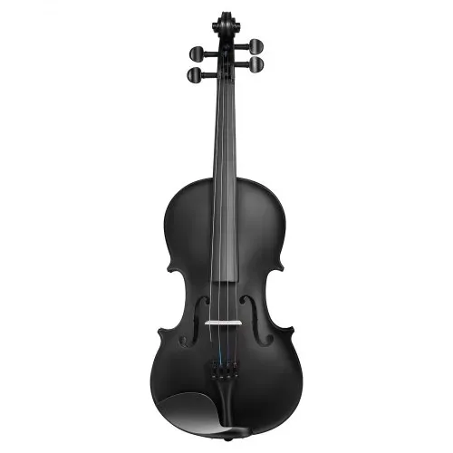 VEVOR Violine 4/4, 584,2 mm Armlänge, Geigenset mit Hartschalenkoffer, Kolophonium, Bogen, Schulterstütze, Steg, Stimmgerät & zusätzlichen Saiten, Massivholzinstrumente (schwarz) – Bild 9