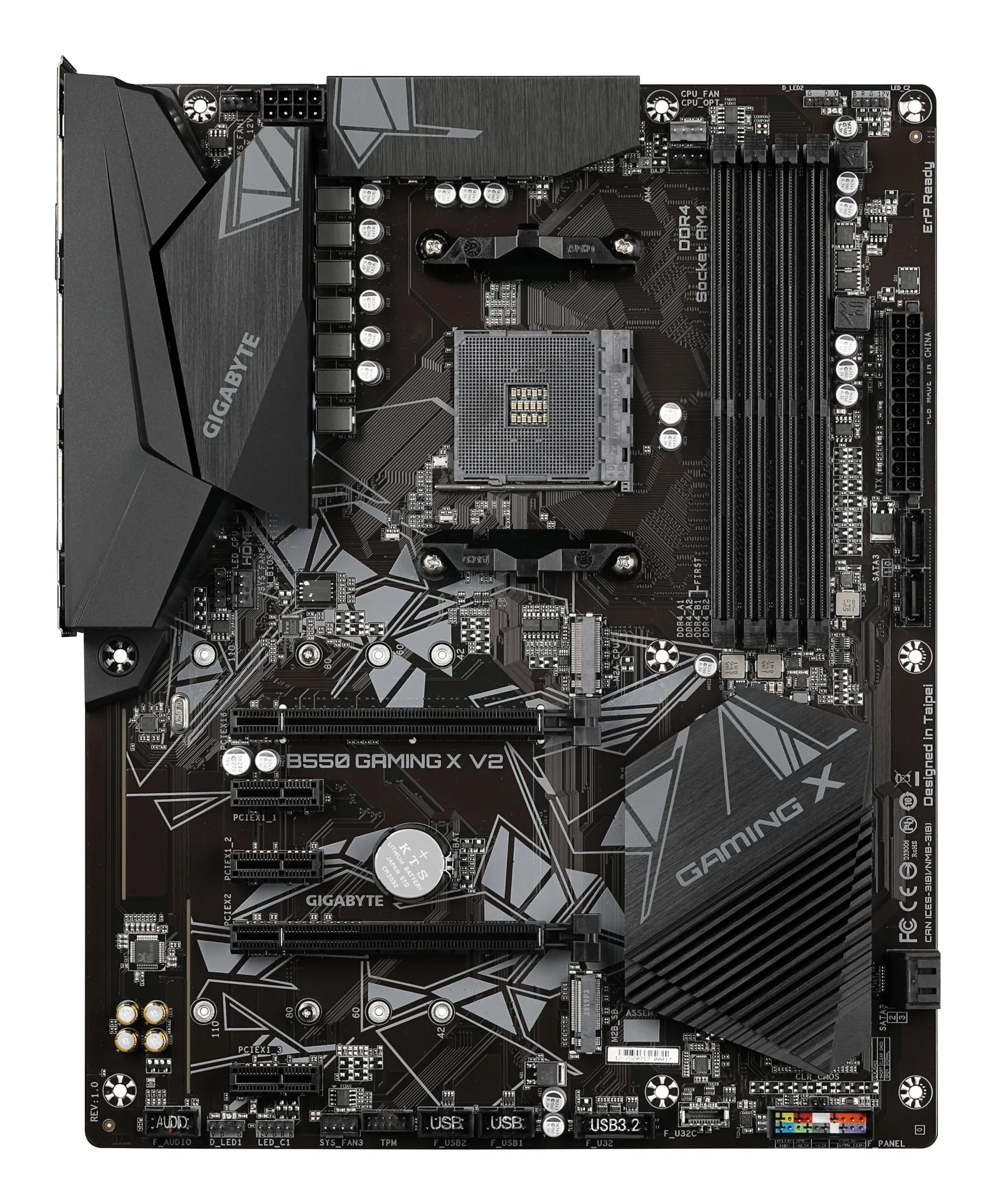 GIGABYTE B550 Gaming X V2 Mainboard – AMD Ryzen 5000 CPUs, 10+3 Phasen VRM, bis zu 4733 MHz DDR4, 1xPCIe 4.0 + 1xPCIe 3.0 M.2, 1GbE LAN, USB 3.2 Gen 2 – Bild 2