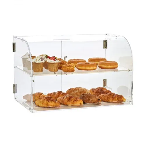 VEVOR 3-stöckige Gebäck-Vitrine, Kommerzielle Bäckerei-Vitrine 558 x 356 x 356 mm, Acryl-Vitrine mit mit stabilen Doppelscharnieren, Bäckerei Konditorei Vitrine für Donut-Bagels, Kuchen, Kekse usw. – Bild 9