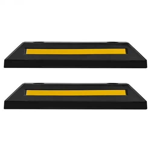 VEVOR Parkstopper Radstopper 2 Stk. 548 x 158 x 94 mm Einparkhilfe Parkbegrenzung mit Reflektorstreifen, Parkplatzsperre aus Gummi für Autos Lieferwagen Lkw, Radführungsblock, Parkplatzbegrenzung – Bild 9