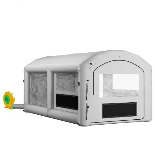 VEVOR Aufblasbare Lackierkabine 6x3x2,5 m Spritzkabine Lackierzelt Grau, mit 550-W- & 750-W-Gebläse Aktivkohlefiltration PVC-Fenster für ATV Motorrad & Mittelgroße Möbel Tragbar – Bild 10