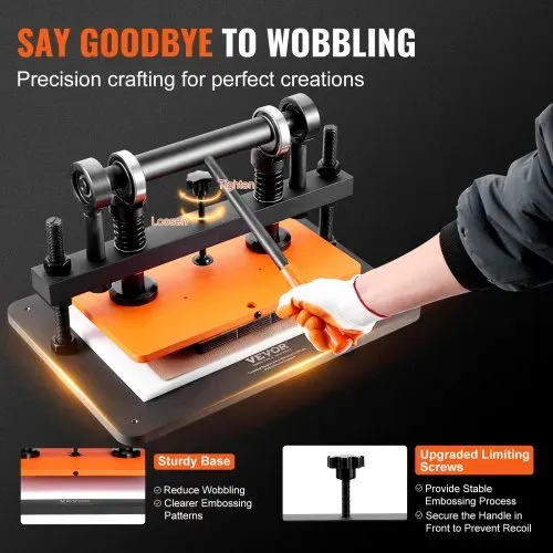 VEVOR Leder Stanzmaschine Manuelle Lederschneidemaschine 36 x 26 cm, Leder Prägemaschine 1,5 t Belastbare Leder-Stanzmaschine Geeignet für Leder, PVC/EVA-Schaumstoff, nicht Klebende Materialien – Bild 3