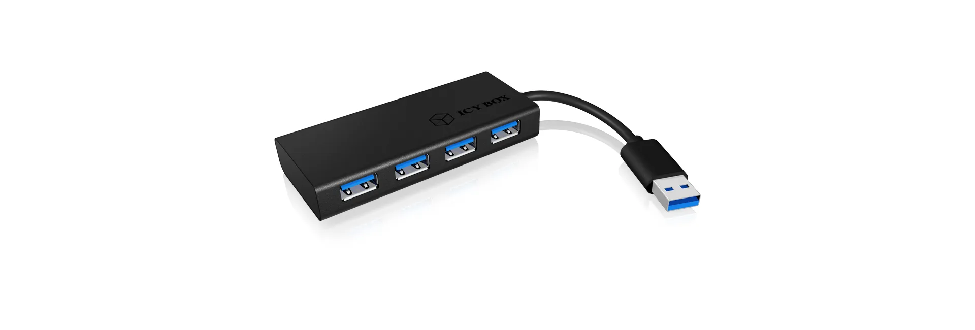 ICY BOX IB-AC6104-B, 4 Port USB 3.2 Gen 1 Hub, Aluminium Gehäuse, ohne Power adapter, schwarz ICY BOX IB-AC6104-B, 4 Port USB 3.2 Gen 1 Hub, Aluminium Gehäuse, ohne Power adapter, schwarz