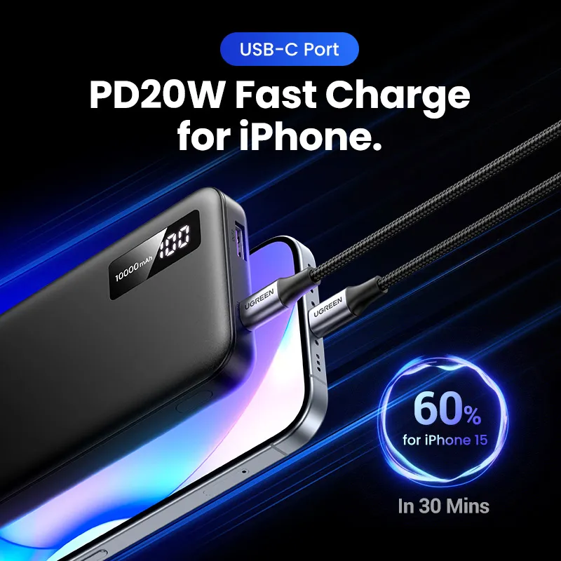 Ugreen 25742 Powerbank Lithium-Ion (Li-Ion) 10000 mAh Schwarz – Bild 2
