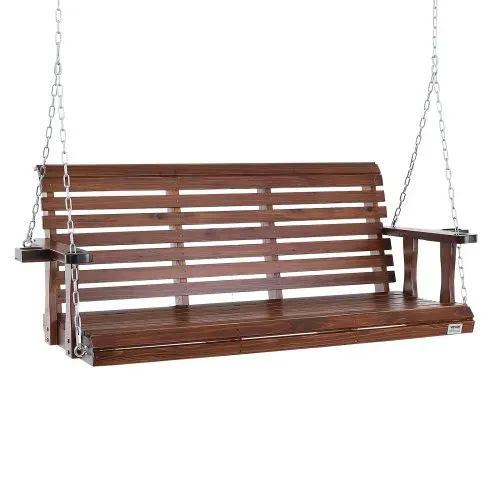 VEVOR Hollywoodschaukel Zedernholz, 1702x710x600mm, Terrassenschaukel für Hof und Garten, verbesserte Tragkraft von ca. 400 kg, robuste Schaukelstuhlbank mit Aufhängeketten für den Außenbereich, braun – Bild 9