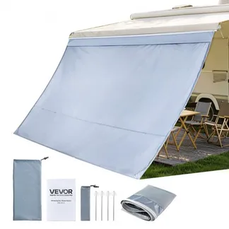VEVOR Sonnenschutz (2 x 3,3 m) für Markisen (3,5 m), Markisen-Vorderwand mit UV50+ & Reißverschluss-PU-Bezug & Doppelt Genähtem Polyester-Netzgewebe, Regenschutz für Wohnmobil, Camping & Wohnwagen VEVOR Sonnenschutz (2 x 3,3 m) für Markisen (3,5 m), Markisen-Vorderwand mit UV50+ & Reißverschluss-PU-Bezug & Doppelt Genähtem Polyester-Netzgewebe, Regenschutz für Wohnmobil, Camping & Wohnwagen