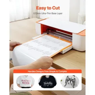 VEVOR Vinylfolie Wärmeübertragung Transferfolie (304,8 x 21336 mm), glänzend weiße HTV-Bügelvinylrolle, kompatibel mit Schneidemaschinen, für verschiedene Materialien T-Shirts Kissen Hüte VEVOR Vinylfolie Wärmeübertragung Transferfolie (304,8 x 21336 mm), glänzend weiße HTV-Bügelvinylrolle, kompatibel mit Schneidemaschinen, für verschiedene Materialien T-Shirts Kissen Hüte