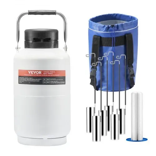 VEVOR Flüssigstickstofftank, 3 l Flüssigstickstoffbehälter aus Aluminiumlegierung, LN2-Tank-Dewar mit 6 Kanistern und Tragetasche mit Riemen, Kryogener Tank für die Schönheitsindustrie, Samenkonservierung, wissenschaftlich VEVOR Flüssigstickstofftank, 3 l Flüssigstickstoffbehälter aus Aluminiumlegierung, LN2-Tank-Dewar mit 6 Kanistern und Tragetasche mit Riemen, Kryogener Tank für die Schönheitsindustrie, Samenkonservierung, wissenschaftlich