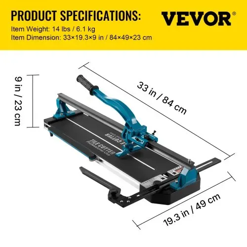 VEVOR Manuelle Fliesenschneidmaschine 35-600 mm, Fliesen Schneidemaschine, Fliesenschneider Schnittdicke 6-15 mm, Extra Schneidrad, Keramik Bodenfliesenschneider, Laser-Positionierung, Einspurig 6 kg – Bild 6