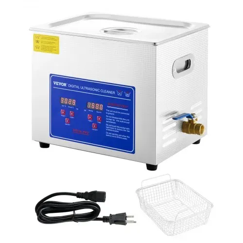 VEVOR Professioneller Ultraschallreiniger, 10 L Ultraschall-Schmuckreiniger mit digitalem Timer und Heizung, Edelstahl-Industrie-Schallreiniger 40 kHz für Brillen, Uhren, Ringe, Kleinteile – Bild 8