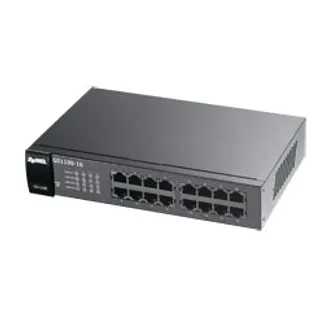 Zyxel Switch unmanaged Layer2 16 Port • 16x 1 GbE • 19″ • Lüfterlos • GS1100-16 V3 Zyxel Switch unmanaged Layer2 16 Port • 16x 1 GbE • 19″ • Lüfterlos • GS1100-16 V3