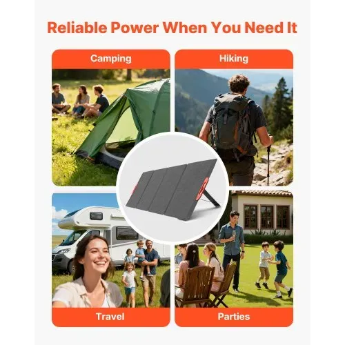 VEVOR Monokristalline Solarmodule 300W Faltbar, ETFE-Solarpanel-Ladegerät mit MC4-Ausgang & 10-in-1-DC-Adaptern, IP67 Wasserdicht, Balkonkraftwerk für Powerstations, Camping, Wandertouren – Bild 5