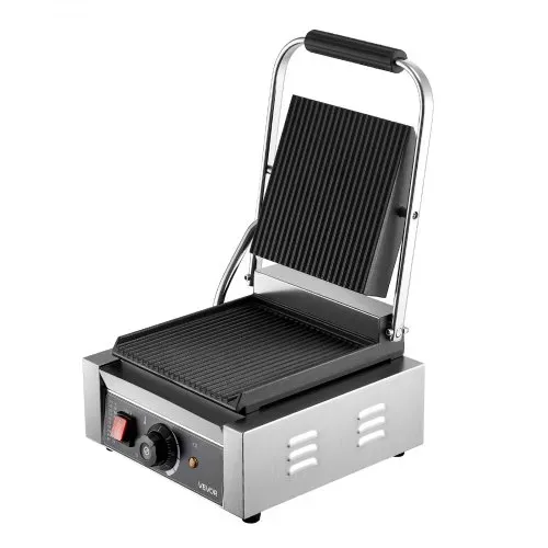 VEVOR kommerzieller Panini-Grill Kontaktgrill 1800 W für Sandwiches Steak Bacon Hamburger, Sandwichmaker Pressgrill aus Edelstahl mit Griff & Temperaturregelung & 22 x 23 cm Heizplatte, Paninipresse – Bild 10